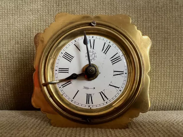 Antiguo Schlenker-Grusen Latón Reloj de Viaje & Despertador Alemania Aprox. 1890