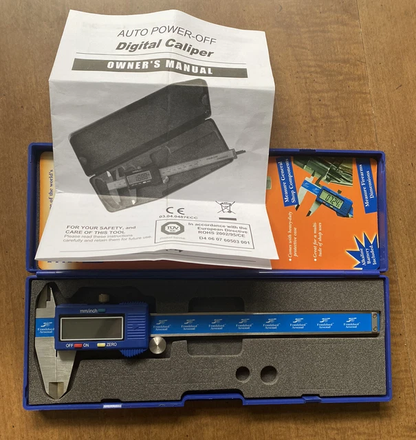 Frankford Arsenal Reloading Tool Electronic Digital Caliper padded case & manual