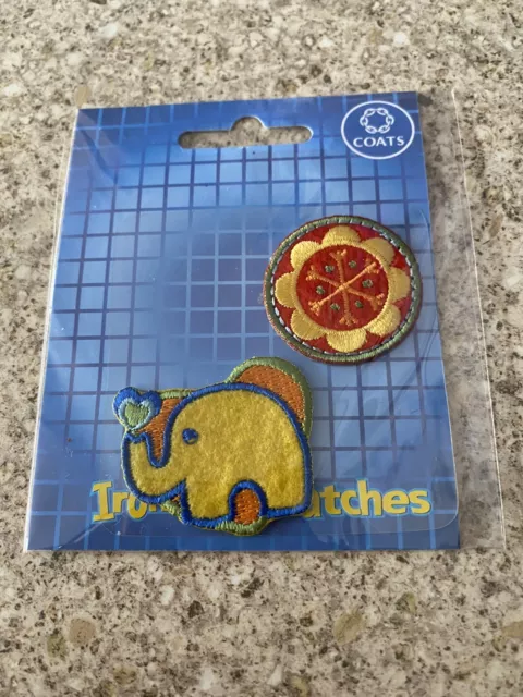 Elephant & Flower Iron/sew On Patch.