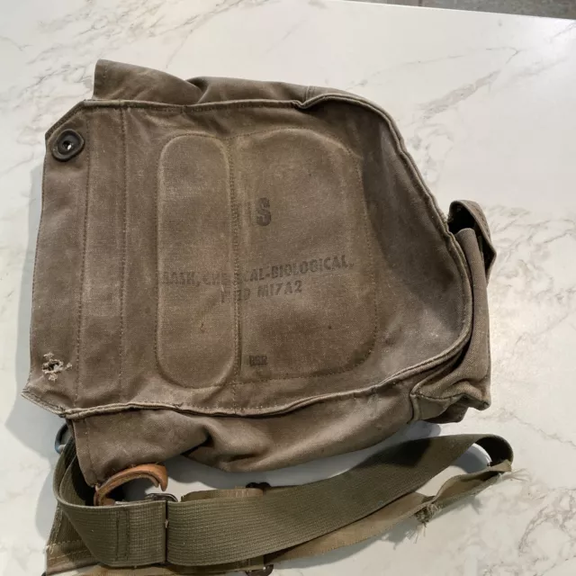Vintage US Military Field Biological Chemical Gas Mask BAG only -M17 A2 Vintage US Military Field Biological Chemical Gas Mask BAG only -M17 A2