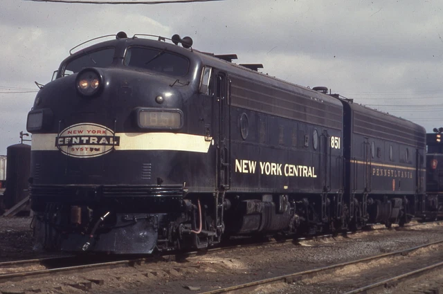 Duplicate  Train Slide New York Central F-7  #1851 03/1968 Detroit MI
