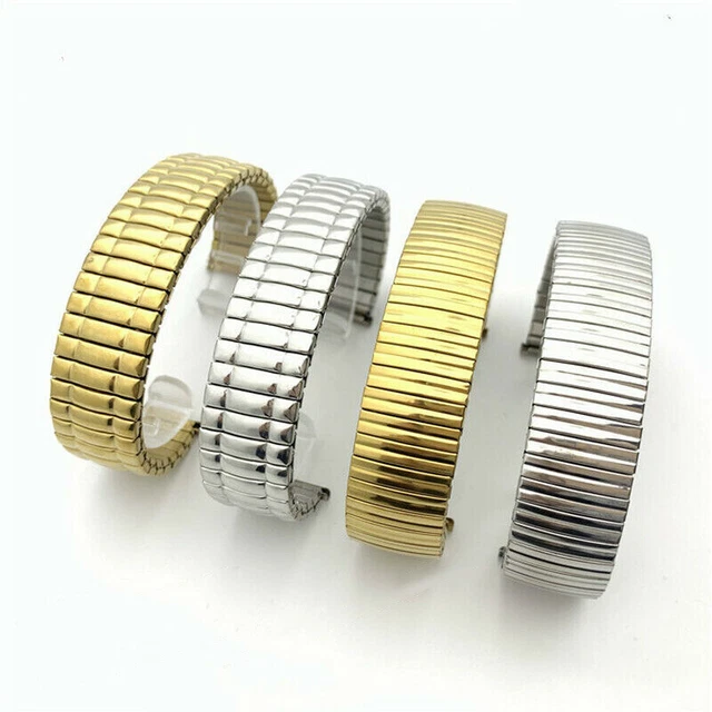 Cinturino Per Orologio Elastico In Metallo Espansione Elastica Cinturino Per Orologio In Acciaio Inossidabile 16-22mm Regolazione Larghezza Cintura Spazzolata Bracciale Da Donna Per Uomo