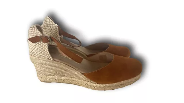 RAQUEL PEREZ Fuengirol Campesine Femme Véritable Cuir Et Réel en Daim Camel 3