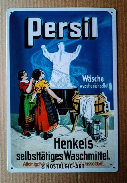 Blech- Metallschild - "PERSIL"  WÄSCHE WASCHE DICH SELBST - 20 x 30 cm - NEU&OVP