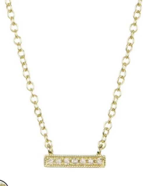 Meira T 14k Gold Delicate Diamond Bar Necklace