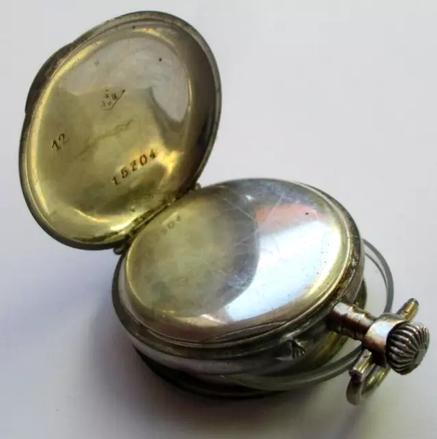 Ancien pendentif belle petite Montre à gousset en argent bijou vintage 2665 3