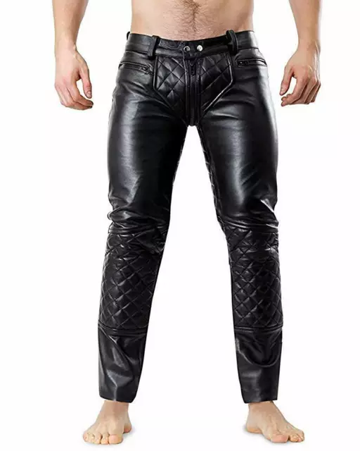 Pantaloni in pelle Jeans Pantaloni Pantaloni da equitazione Bluf Black Cuir...