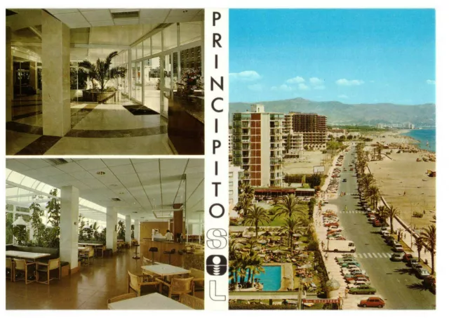 Hotel Principe Sol, Torremolinos, Malaga Spain Rare Vintage Multiview Postcard