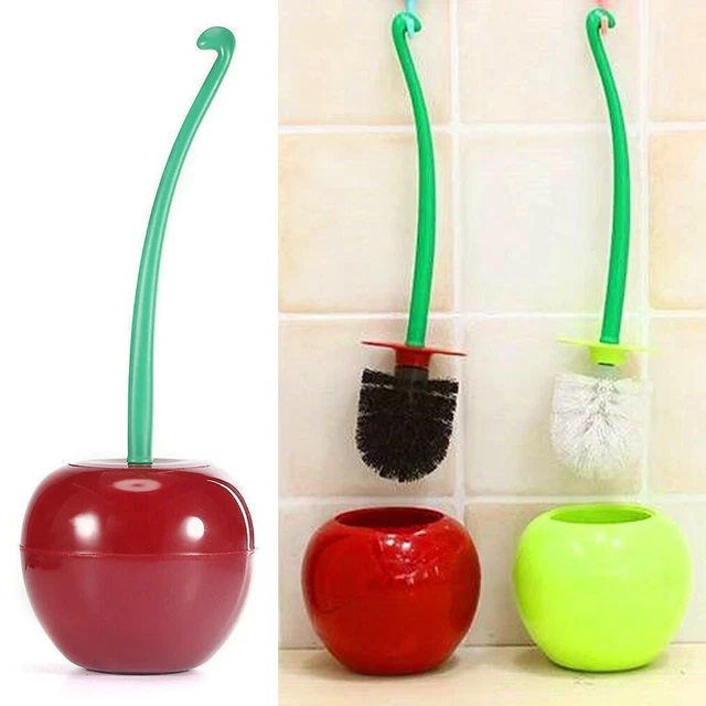 Juego de cepillos de inodoro con forma de cereza cepillos de inodoro soporte