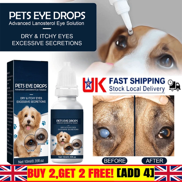 PET EYE DROPS For Conjunctivitis Dog Cat Horse Rabbit All Mammal