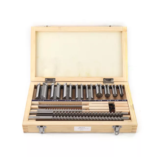 18Pcs Keyway Broach Kit 1/8 3/16 1/4 3/8" CNC Metalworking Cut Tool Set Silver