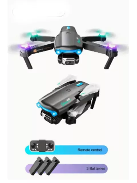 Drone plegable S98 doble cámara luz LED obstáculo evitar flujo óptico positivo