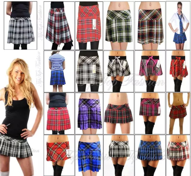 SEXY TARTAN MICRO Mini Skirt Check Pleated Short Skirt 9