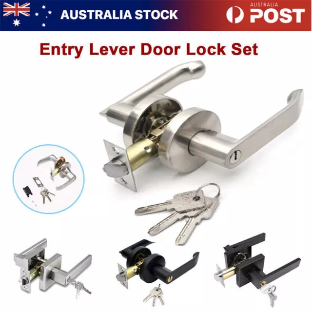 Entrance Door Handles Keyed Entry Locks Passage Privacy Door Lever Lock Set AU