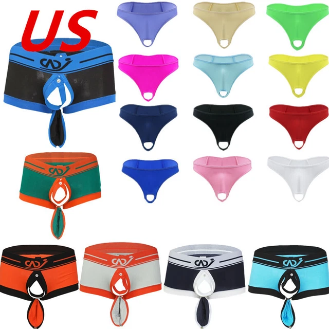 MENS SEXY SHEER Mesh Low Rise G-string Thong Bikini Briefs Lingerie