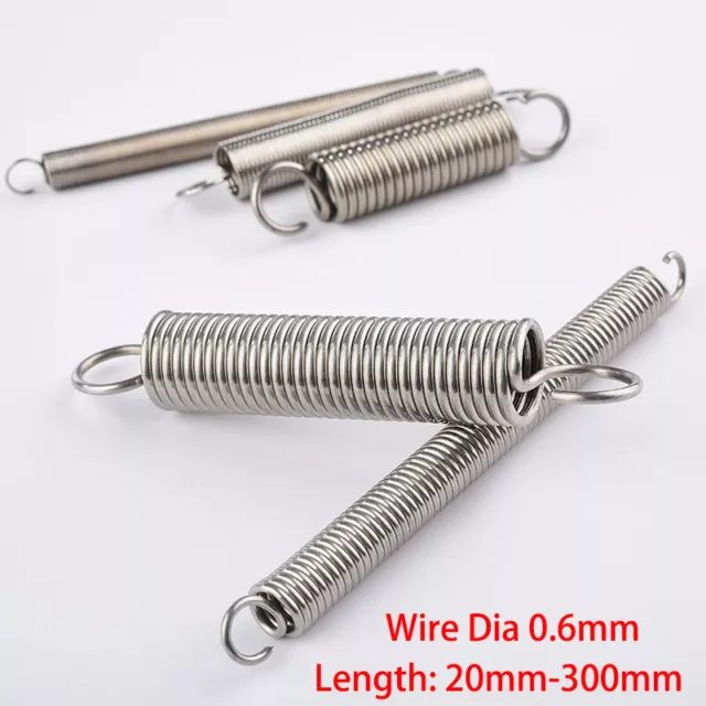 Extension Spring Wire Dia 0.6mm Spring with Hook Tension Spring Stainless Steel