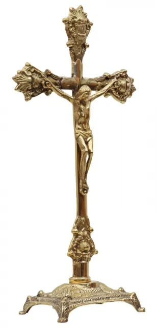 Crucifijo cruz soporte de latón cruz en anitk nostalgia estilo 39cm
