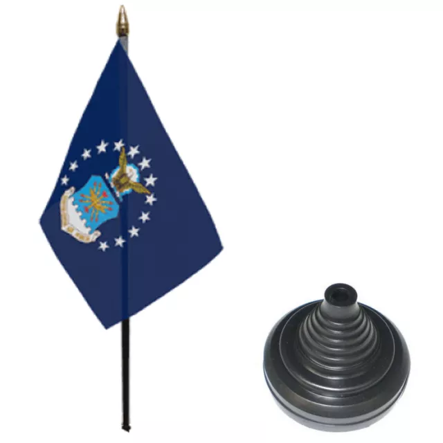 US Air Force (USA ) 6" x 4" Desk Table Flag with Black Plastic Cone Base