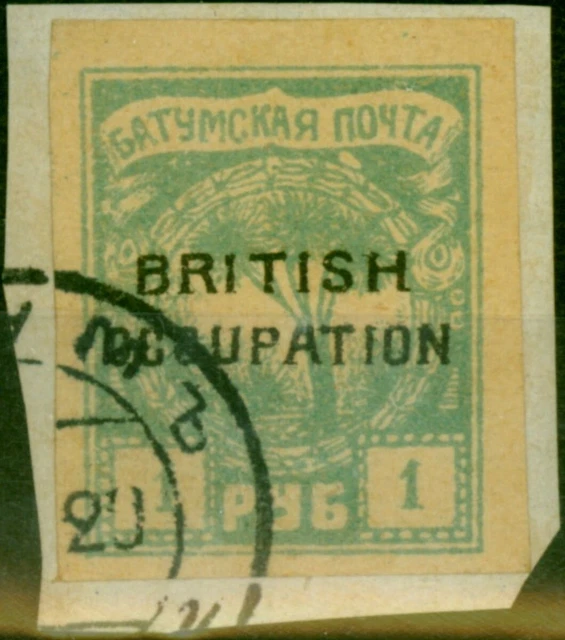 Batum 1919 1R Pale Blue SG14 Fine Used on Piece