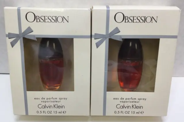 2x CALVIN KLEIN OBSESSION EAU DE PARFUM SPRAY 0.5 FL OZ NEW IN BOX