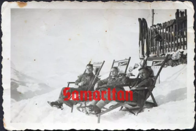 I5/7 WW2 ORIGINAL Photo Of German Wehrmacht Soldiers Rest At Ski Resort ...