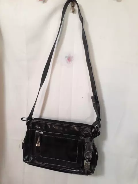 GIANI BERNINI GLAZED Black Leather Shoulder Crossbody Bag 13