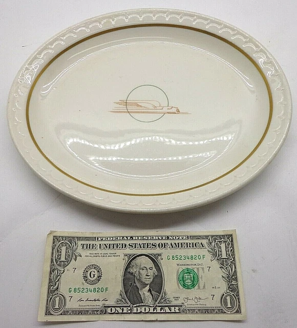 Union Pacific Winged Streamliner 9.75" Oval Bread Dinner Dessert Fruit Plate 8X