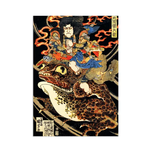 Japanese Ukiyo-e Wall Art Print Poster Woodblock Decor A3 Samurai Monster Toad