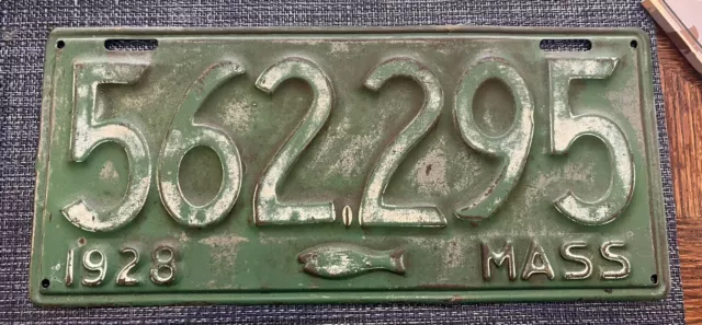 1928 Massachusetts Codfish License Plate Tag