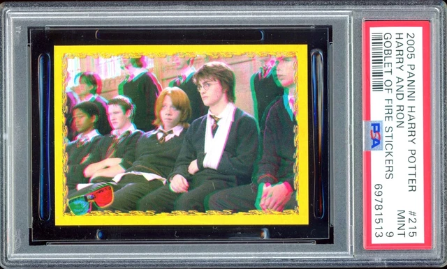 2005 Harry Potter Goblet of Fire Sticker #215 3-D Harry Potter Ron PSA 9 *POP 1