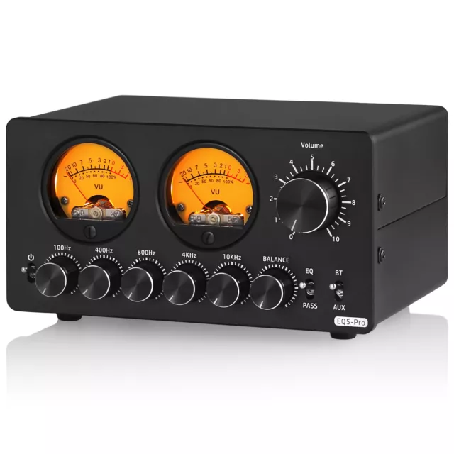 5-Band EQ Vorverstärker Equalizer Bluetooth Empfänger Audio Prozessor w/VU Meter