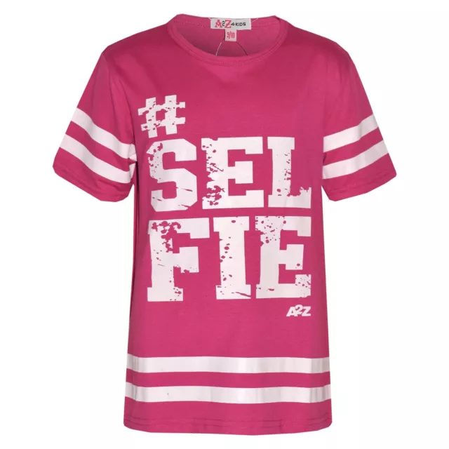 Maglietta da baseball americano #Top per ragazze designer stampa selfie rosa 7-13