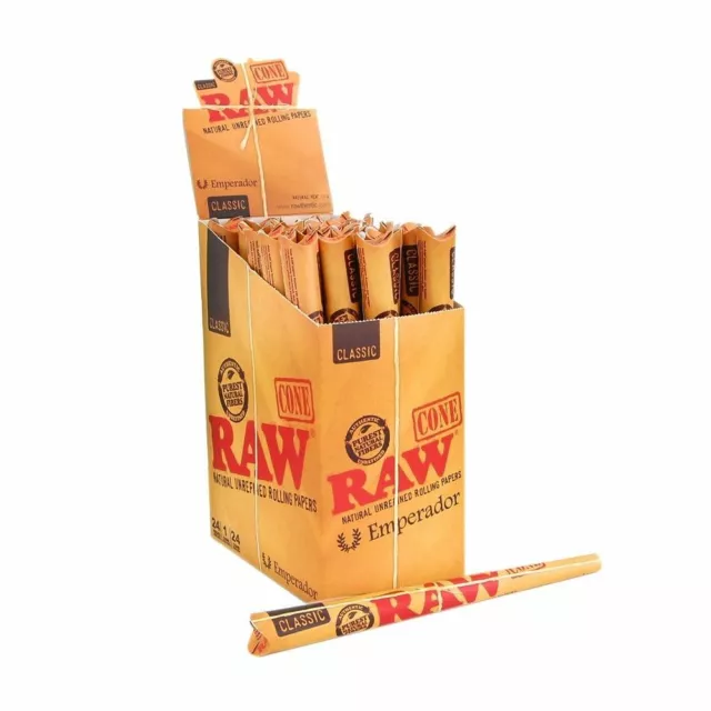 RAW Classic Emperador - 6 PACKS - Pre Rolled 1 Cone Per Pack Natural Unrefined