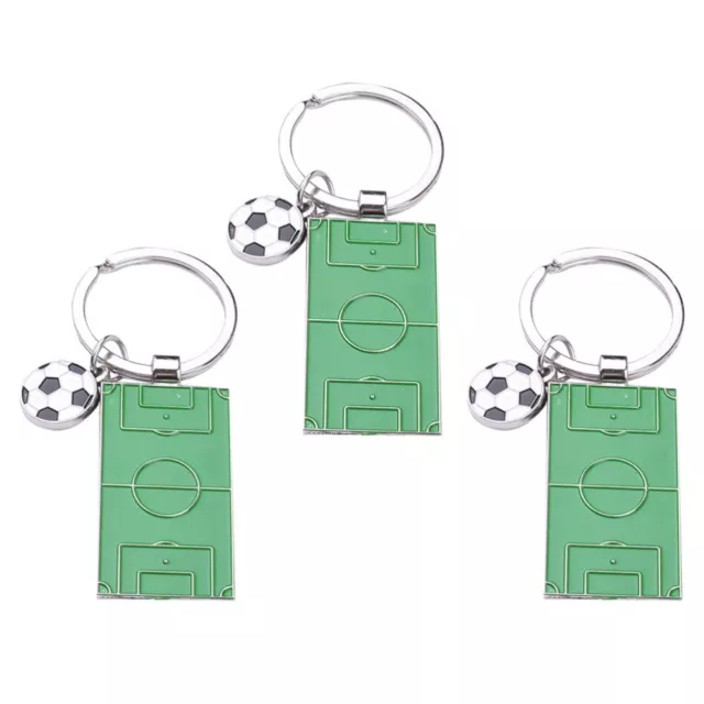 3 Pcs Porte-clés En Métal Cadeaux Commémoratifs Pendentif Décor Foot