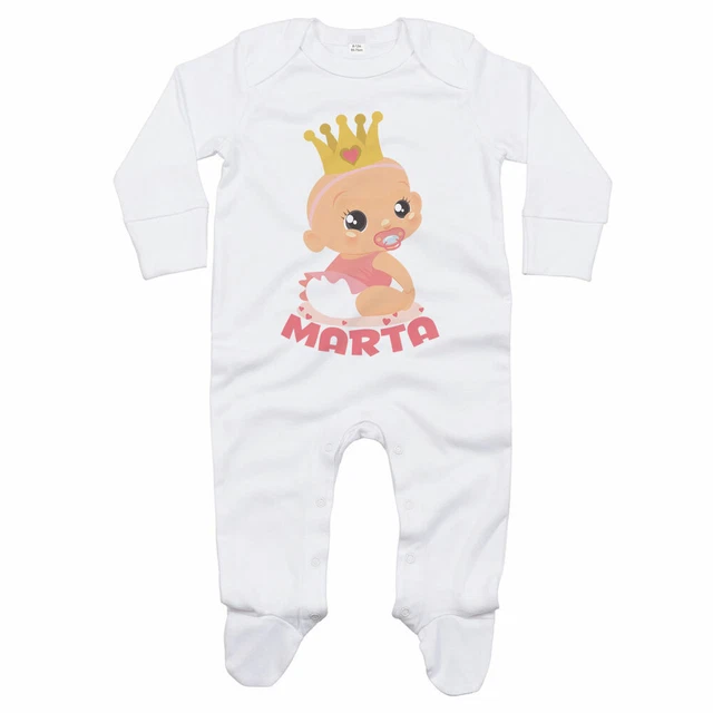 Tutina neonata personalizzata con nome bambina con corona