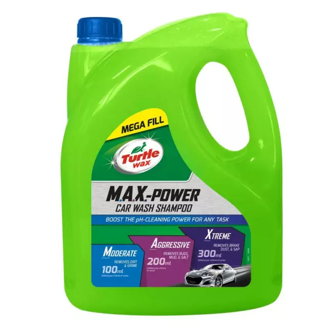 Turtle Wax 53284 M.A.X. Power Car Wash Shampoo Car Care Removes Car Wax 4L