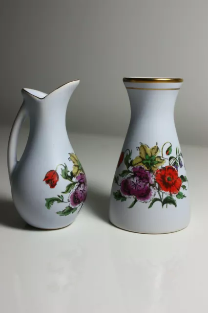 Flora Keramiek Gouda Holland miniature vase and pitcher jug