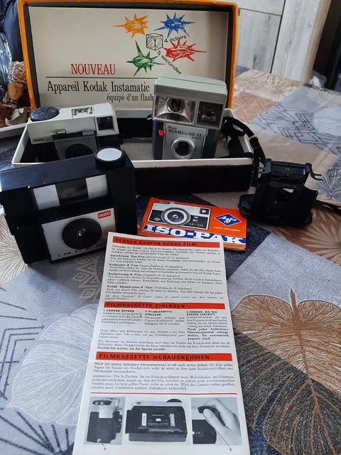 APPAREIL PHOTO ANCIEN : COFFRET KODAK INSTAMATIC 104  dans sa boite avec notice 3