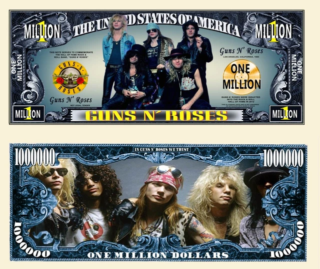 OUR GUNS N ROSES BAND NOVELTY NOTE (2 Bills)