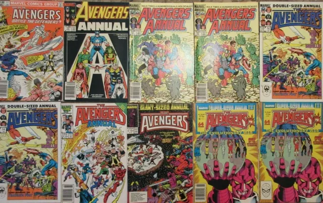 Lot of (10) The Avengers Annuals #11,12,13,13,14,14,15,16,17,17 Marvel Comics