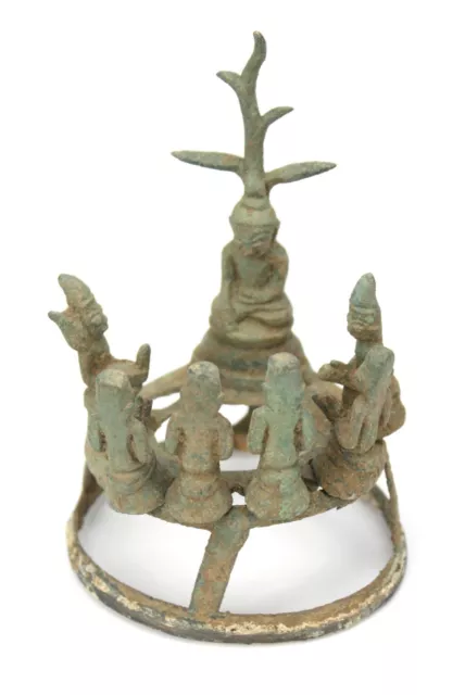 Antique Buddha: Burmese bronze buddha preaching the first sermon, 18th-19th Cent