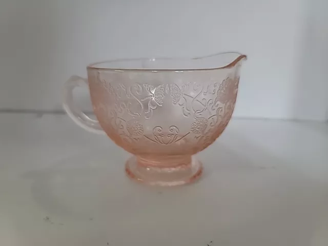 Vintage ~ Hazel Atlas FLORENTINE PINK 3” CREAMER ~ Depression EUC