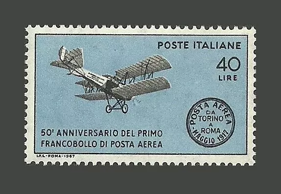 Italy Stamps 1967 The 50th Anniversary of the First Airmail stamp, Italy - MNH