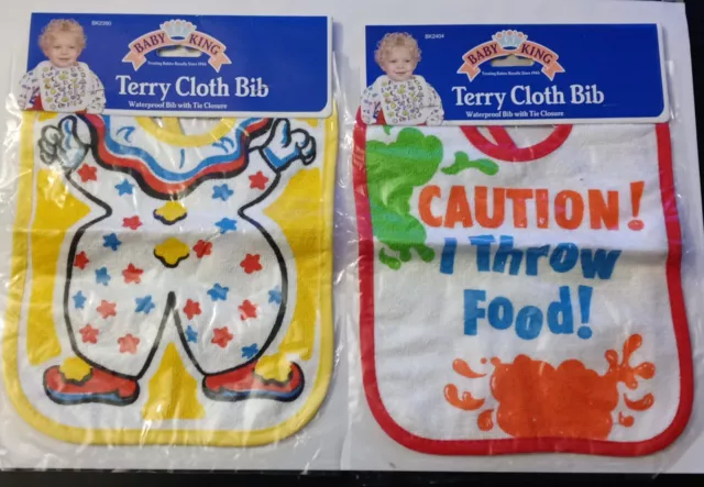 VINTAGE Baby King Terry Cloth Baby Bib New Old Stock!