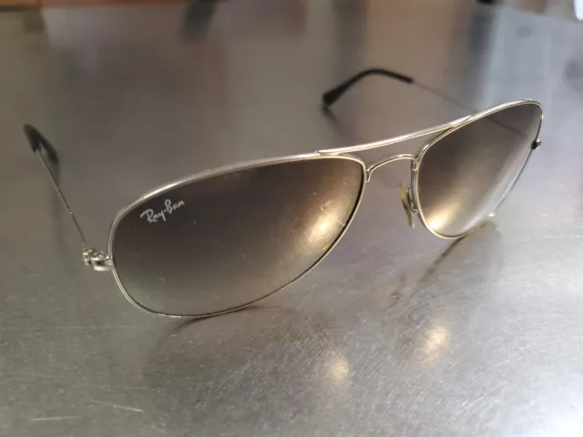 Ray-Ban Cockpit Aviators Sunglasses Silver Tone Metal Made In Italy 39-14 2N