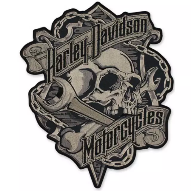 Harley Davidson Grim Skul Aufnäher Badge Kutte Aufbügler Emblem Patch