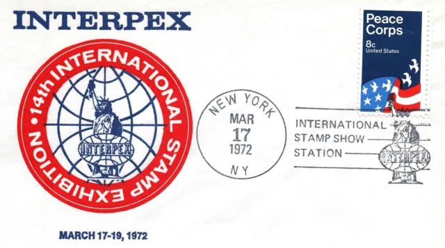 US SPECIAL EVENT CACHET COVER 14th INTERNATIONAL INTERPEX STAMP EXHIBITION 1972