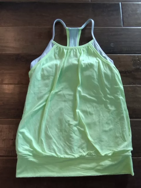 IVIVVA by LULULEMON Girls yellow gray double dutch tank top, size 12