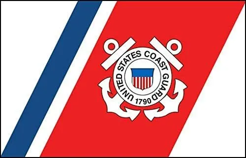 6x10 inch LARGE Semper Peratus Flag Sticker (US Coast Guard 1790 uscg decal big)