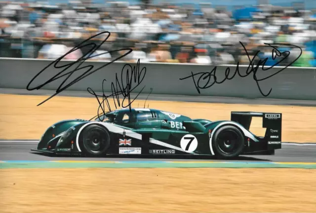 Kristensen / Smith / Capello  SIGNED 12x8  Bentley Speed 8   Le Mans 24hrs  2003
